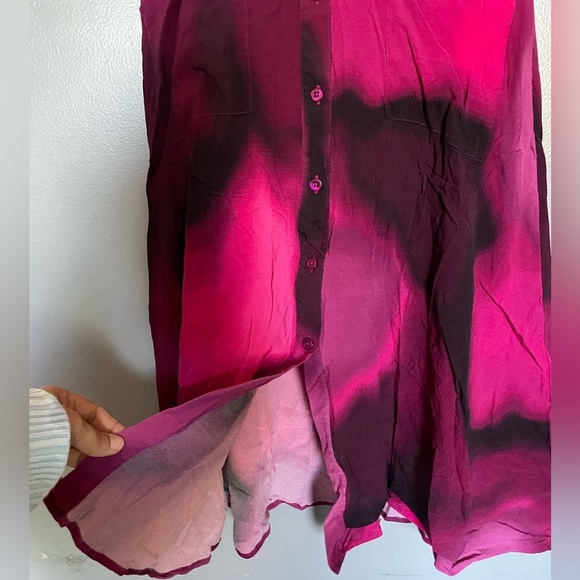 The Kit | Cobie Shirtdress in Pink and Black Love Haze Button Up Midi Sz 4 - Picture 9 of 16